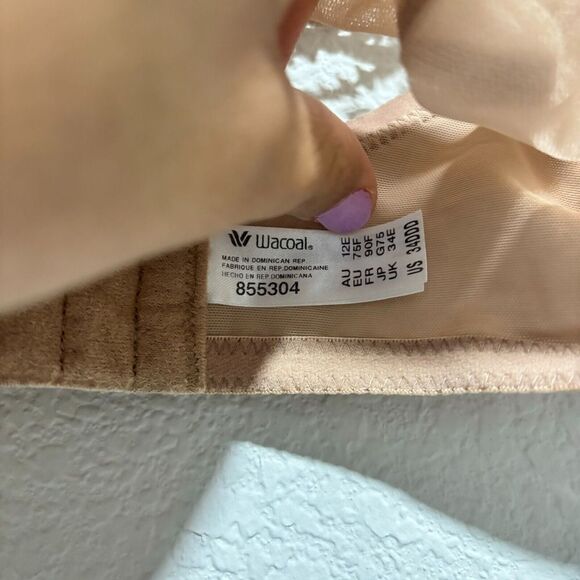 Wacoal Underwired Adjustable Balconette Bra Sheer Beige 34DDD - Picture 7 of 9
